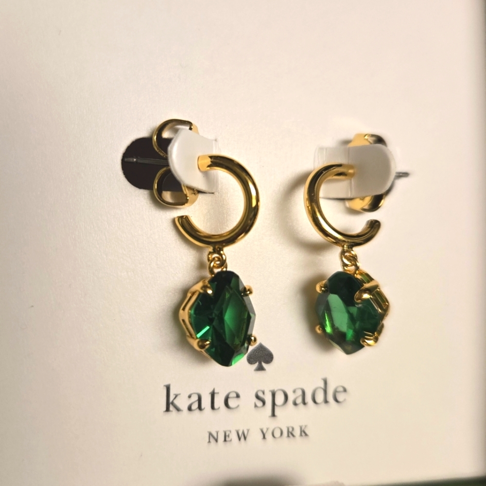 Kate Spade Drop Huggies Earrings - Picture 2 of 4